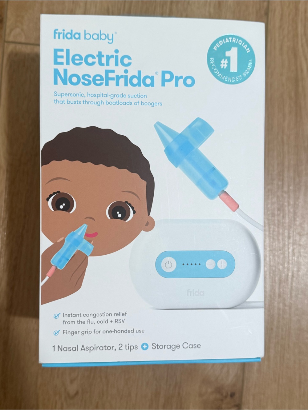 Electric NoseFrida Pro Nasal Aspirator - White & Blue